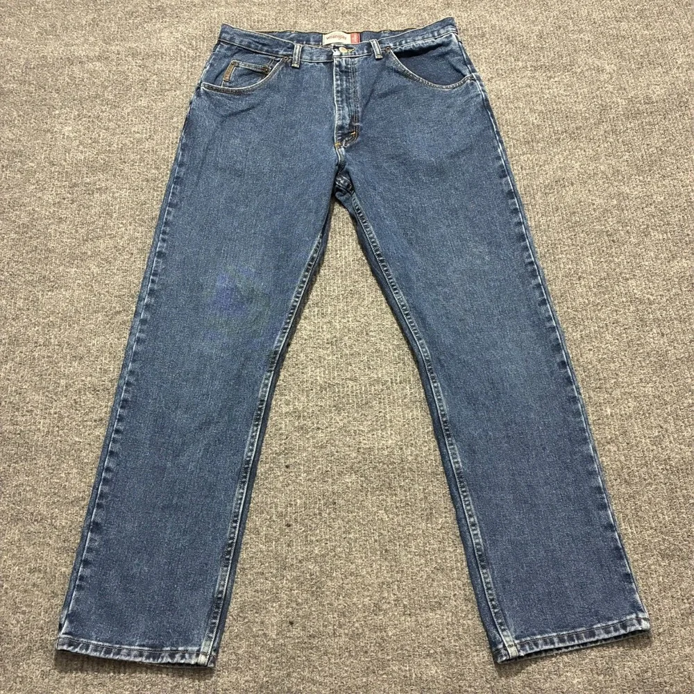 Genuine‎ Wrangler Mens Jeans Size 36x32 Blue Denim Regular Fit Cotton Vintage